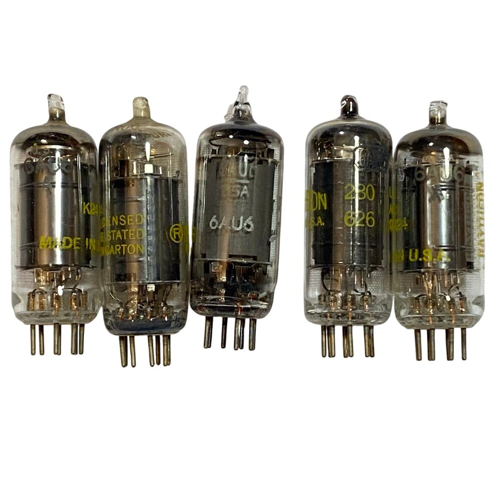 Vintage Lot of 5 Electron Vacuum Tubes 6AU6 Radio AMP Audio Not Tested As Is